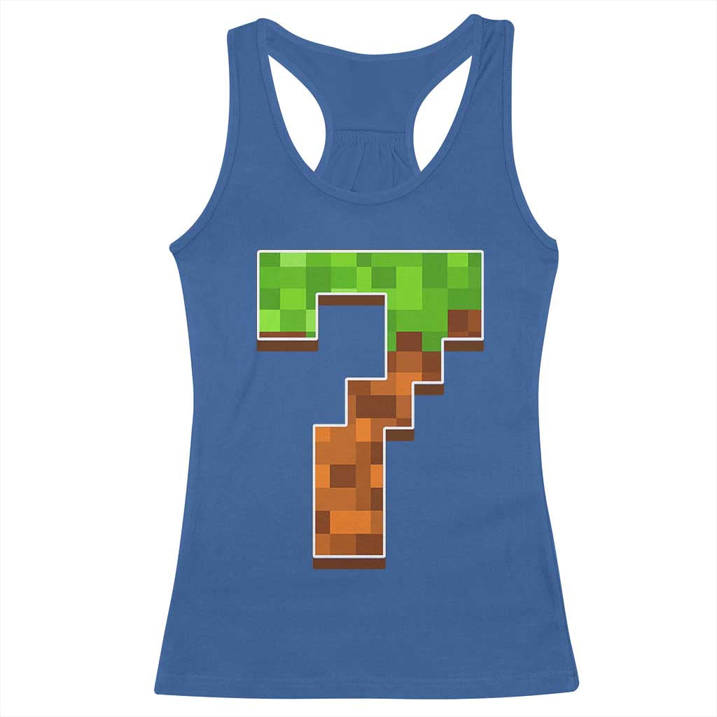 Number 7 Racerback Tank Top Game Matching 67 Meme Costume 7th Birthday 7 Years TS10 Royal Blue Print Your Wear