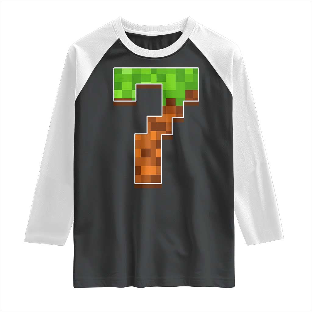 Number 7 Raglan Shirt Game Matching 67 Meme Costume 7th Birthday 7 Years TS10 Black White Print Your Wear