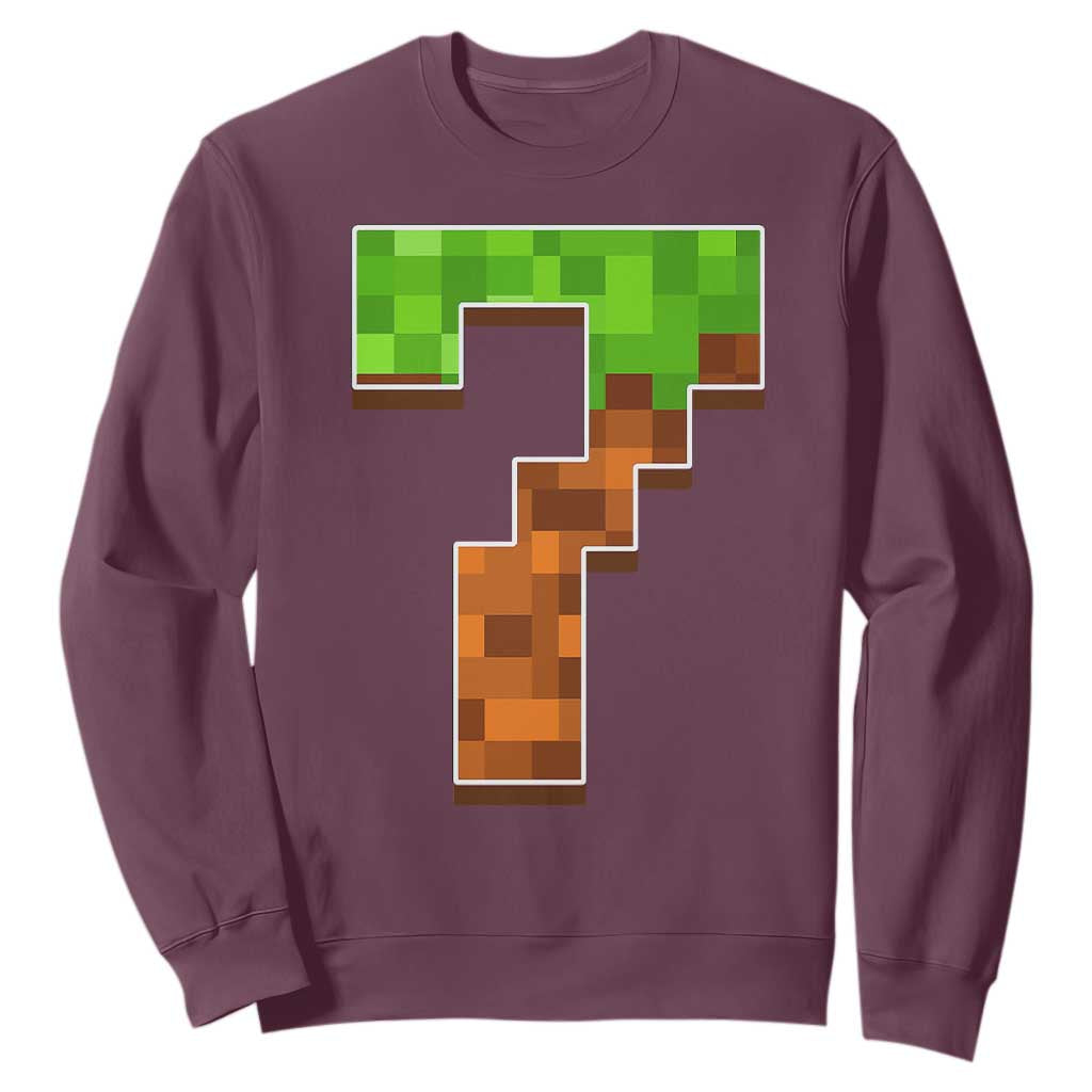 Number 7 Sweatshirt Game Matching 67 Meme Costume 7th Birthday 7 Years TS10 Maroon Print Your Wear