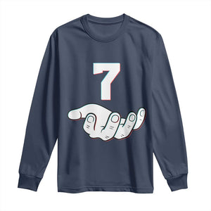 Number 7 Long Sleeve Shirt Matching 67 Meme Costume 7th Birthday 7 Years TS10 Navy Print Your Wear