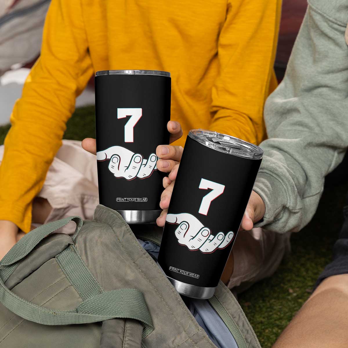 Number 7 Tumbler Cup Matching 67 Meme Costume 7th Birthday 7 Years TS10 Print Your Wear