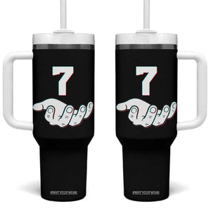 Number 7 Tumbler With Handle Matching 67 Meme Costume 7th Birthday 7 Years TS10 One Size: 40 oz Black Print Your Wear