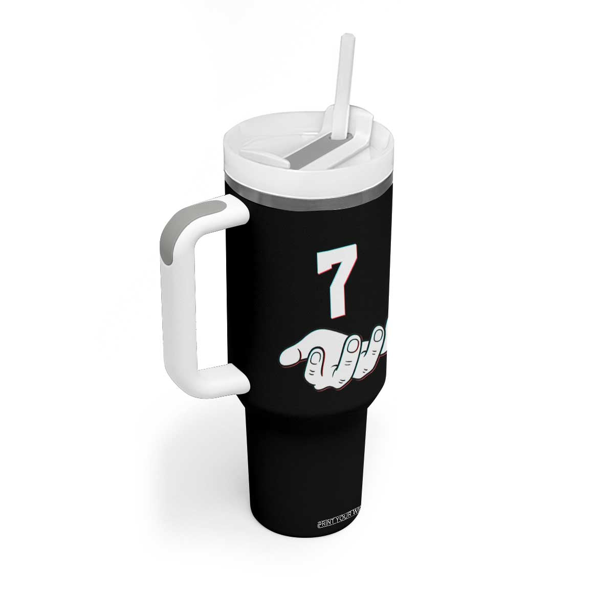 Number 7 Tumbler With Handle Matching 67 Meme Costume 7th Birthday 7 Years TS10 Print Your Wear
