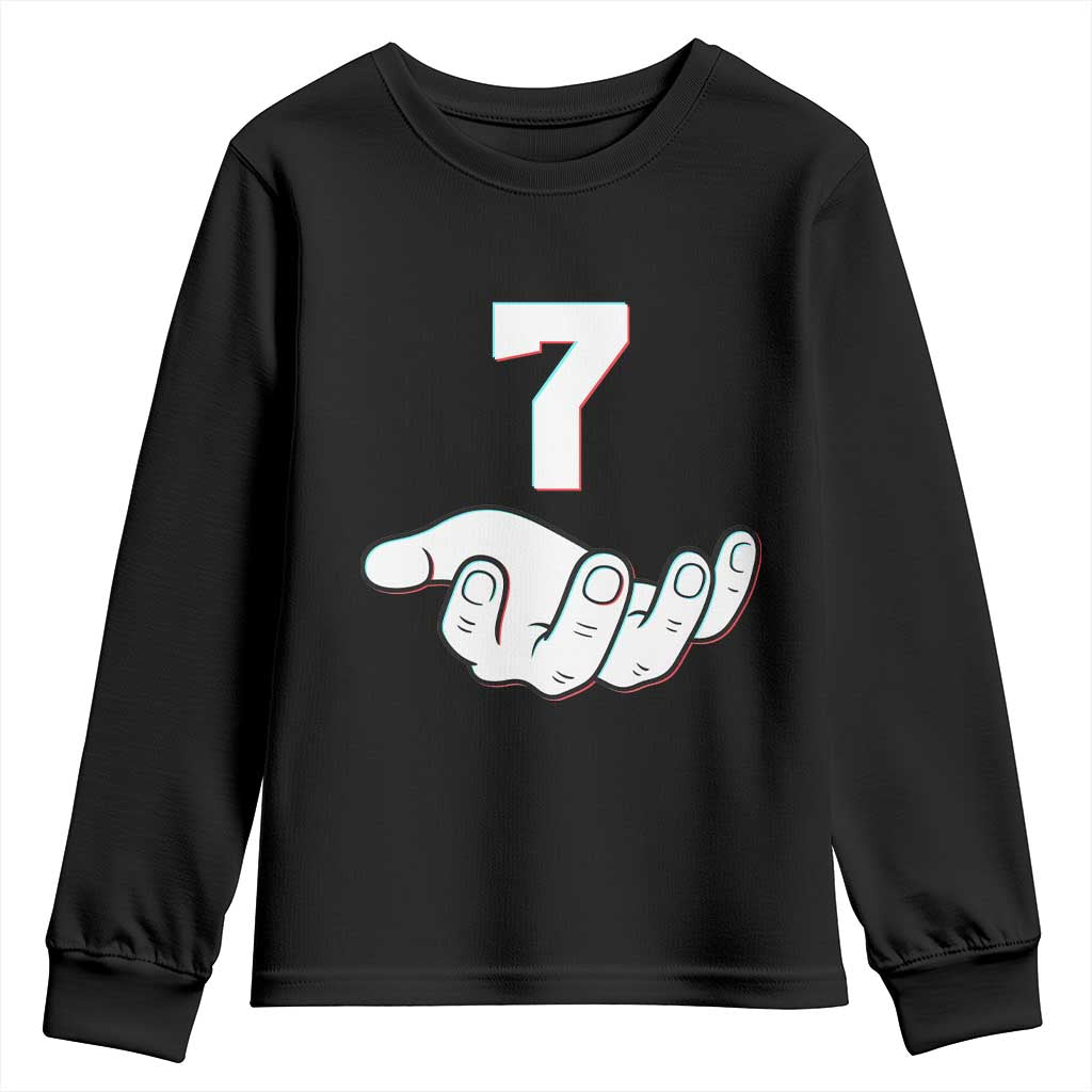 Number 7 Youth Sweatshirt Matching 67 Meme Costume 7th Birthday 7 Years TS10 Black Print Your Wear