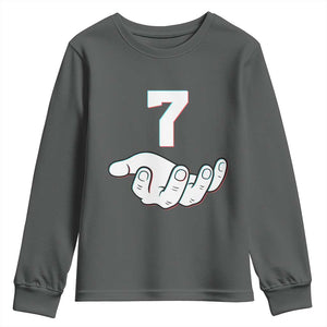 Number 7 Youth Sweatshirt Matching 67 Meme Costume 7th Birthday 7 Years TS10 Dark Heather Print Your Wear