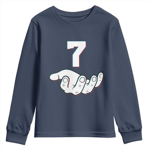 Number 7 Youth Sweatshirt Matching 67 Meme Costume 7th Birthday 7 Years TS10 Navy Print Your Wear