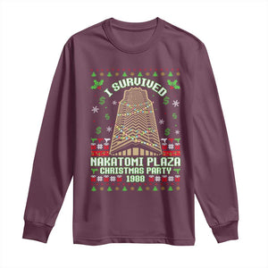 Nakatomi Plaza Christmas Party 1988 Long Sleeve Shirt Xmas Jumper Funny 80's Die Movie Bruce TS10 Maroon Print Your Wear