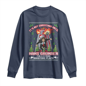 Nakatomi Plaza Christmas Party Long Sleeve Shirt 1988 Xmas Jumper Funny 80's Die Movie Bruce TS10 Navy Print Your Wear