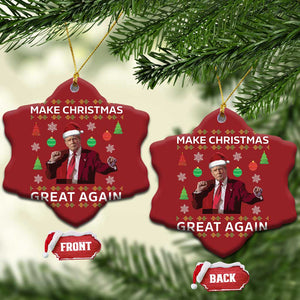 Funny Xmas Dancing Trump Christmas Ornament Make Christmas Great Again TS10 Snow Flake Red Print Your Wear