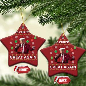 Funny Xmas Dancing Trump Christmas Ornament Make Christmas Great Again TS10 Star Red Print Your Wear