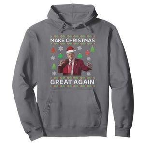 Funny Christmas Trump Hoodie Make Christmas Great Again Ugly Christmas Sweater Dancing Trump TS10 Charcoal Print Your Wear