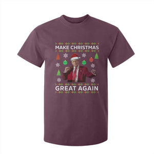 Funny Christmas Trump T Shirt For Kid Make Christmas Great Again Ugly Christmas Sweater Dancing Trump TS10 Maroon Print Your Wear