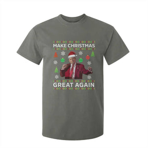 Funny Christmas Trump T Shirt For Kid Make Christmas Great Again Ugly Christmas Sweater Dancing Trump TS10 Military Green Print Your Wear