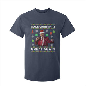 Funny Christmas Trump T Shirt For Kid Make Christmas Great Again Ugly Christmas Sweater Dancing Trump TS10 Navy Print Your Wear