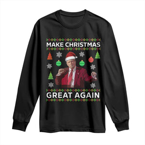 Funny Christmas Trump Long Sleeve Shirt Make Christmas Great Again Ugly Christmas Sweater Dancing Trump TS10 Black Print Your Wear