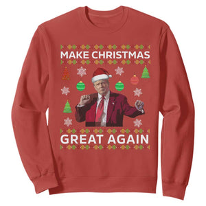 Funny Christmas Trump Sweatshirt Make Christmas Great Again Ugly Christmas Sweater Dancing Trump TS10 Red Print Your Wear