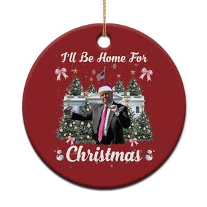 Funny Xmas Trump Christmas Ornament Coquette Tree Bow Ill Be Home For Christmas 2024 Daddy's Home TS10 Print Your Wear