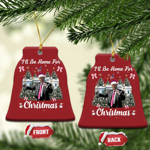 Funny Xmas Trump Christmas Ornament Coquette Tree Bow Ill Be Home For Christmas 2024 Daddy's Home TS10 Bell Flake Red Print Your Wear