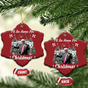 Funny Xmas Trump Christmas Ornament Coquette Tree Bow Ill Be Home For Christmas 2024 Daddy's Home TS10 Snow Flake Red Print Your Wear