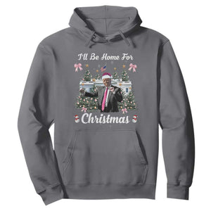 Funny Christmas Trump Hoodie Coquette Tree Bow Ill Be Home For Christmas 2024 Daddy's Home TS10 Charcoal Print Your Wear