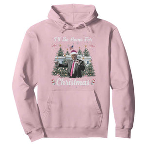 Funny Christmas Trump Hoodie Coquette Tree Bow Ill Be Home For Christmas 2024 Daddy's Home TS10 Light Pink Print Your Wear