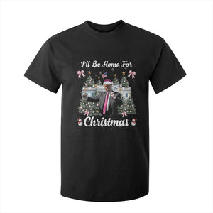 Funny Christmas Trump T Shirt For Kid Coquette Tree Bow Ill Be Home For Christmas 2024 Daddy's Home TS10 Black Print Your Wear