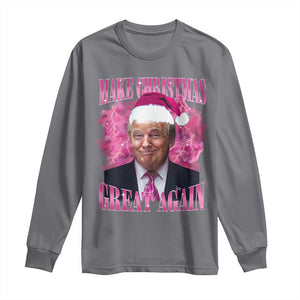 Funny Christmas Trump Long Sleeve Shirt Funny Make Christmas Great Again Trump Santa Xmas 2024 TS10 Charcoal Print Your Wear