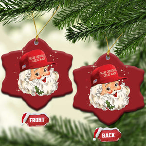 Funny Trump Christmas Ornament Retro Santa Make Christmas Great Again Pajamas TS10 Snow Flake Red Print Your Wear