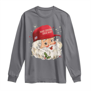 Funny Trump Christmas Long Sleeve Shirt Make Christmas Great Again Retro Santa Pajamas TS10 Charcoal Print Your Wear