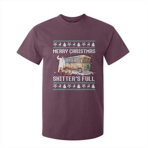 Funny Christmas Trump T Shirt For Kid Merry Xmas Shitter Was Full Ugly TS10 Maroon Print Your Wear