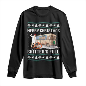 Funny Christmas Trump Long Sleeve Shirt Merry Xmas Shitter Was Full Ugly TS10 Black Print Your Wear