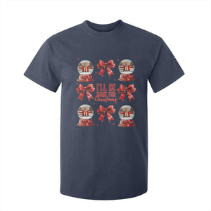 Funny Christmas Trump T Shirt For Kid Ill Be Home For Christmas 2024 Daddy's Home Coquette Bow TS10 Navy Print Your Wear