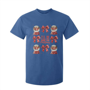 Funny Christmas Trump T Shirt For Kid Ill Be Home For Christmas 2024 Daddy's Home Coquette Bow TS10 Royal Blue Print Your Wear