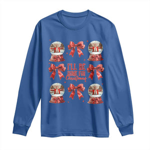 Funny Christmas Trump Long Sleeve Shirt Ill Be Home For Christmas 2024 Daddy's Home Coquette Bow TS10 Royal Blue Print Your Wear