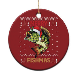 Fishing Christmas Ornament Merry Fishmas Bass Fish Ugly Sweater TS10 Print Your Wear