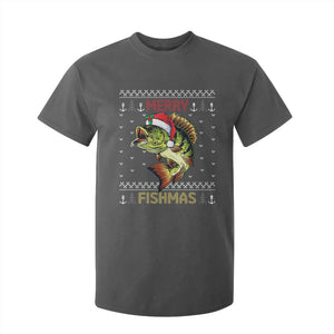 Fishing Christmas T Shirt For Kid Merry Fishmas Bass Fish Ugly Sweater TS10 Dark Heather Print Your Wear