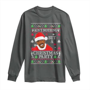 Funny Christmas Long Sleeve Shirt Funny Ain't No Party Like a Diddy Party Ugly Christmas Sweater TS10 Dark Heather Print Your Wear