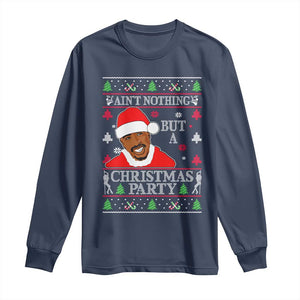 Funny Christmas Long Sleeve Shirt Funny Ain't No Party Like a Diddy Party Ugly Christmas Sweater TS10 Navy Print Your Wear