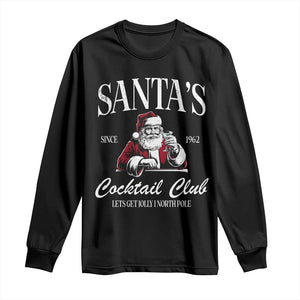 Funny Christmas Long Sleeve Shirt Santas Cocktail Club Christmas Espresso Martini Dirty Martini TS10 Black Print Your Wear