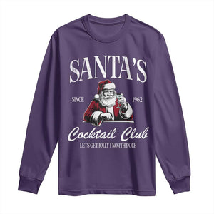 Funny Christmas Long Sleeve Shirt Santas Cocktail Club Christmas Espresso Martini Dirty Martini TS10 Purple Print Your Wear