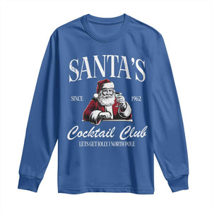 Funny Christmas Long Sleeve Shirt Santas Cocktail Club Christmas Espresso Martini Dirty Martini TS10 Royal Blue Print Your Wear