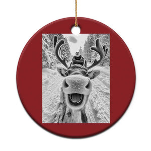 Funny Reindeer Selfie Christmas Ornament TS10 Print Your Wear