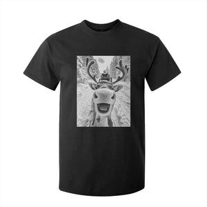 Funny Reindeer Selfie Christmas T Shirt For Kid TS10 Black Print Your Wear