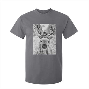 Funny Reindeer Selfie Christmas T Shirt For Kid TS10 Charcoal Print Your Wear