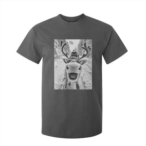 Funny Reindeer Selfie Christmas T Shirt For Kid TS10 Dark Heather Print Your Wear