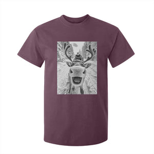 Funny Reindeer Selfie Christmas T Shirt For Kid TS10 Maroon Print Your Wear