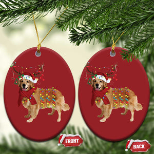 Golden Retriever Xmas Christmas Ornament Gift for Dog Lover Happy New Year Xmas Lights TS10 Oval Red Print Your Wear