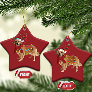 Golden Retriever Xmas Christmas Ornament Gift for Dog Lover Happy New Year Xmas Lights TS10 Star Red Print Your Wear