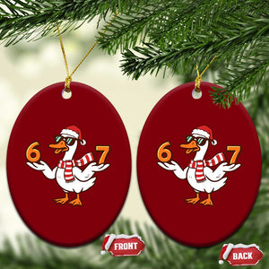 67 Christmas Silly Goose Ceramic Ornament 6 7 Meme Funny Six Seven Gen Alpha Slang TS10 Print Your Wear