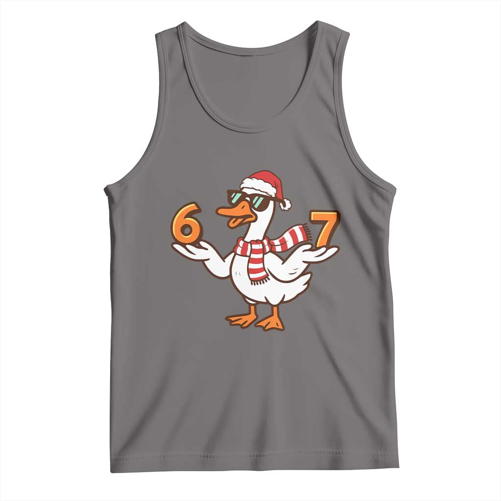 67 Christmas Silly Goose Tank Top 6 7 Meme Funny Six Seven Gen Alpha Slang TS10 Deep Heather Print Your Wear